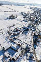 Fototapeta na wymiar aerial view of the Slawniowice village