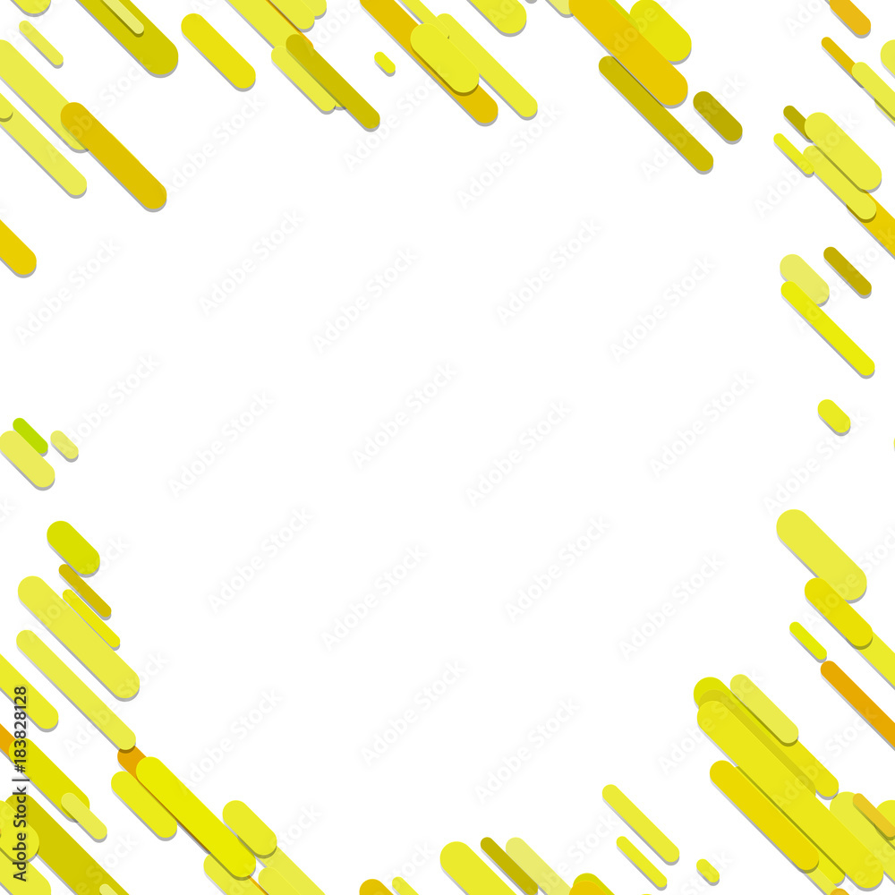 Poster geometrical chaotic rounded diagonal stripe background pattern - vector design from yellow lines on 