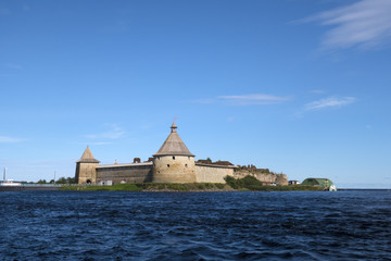 ancient beautiful fortress is located on the island