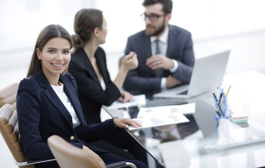 closeup.employees in the office