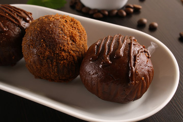 kartoshka cake On a wooden background