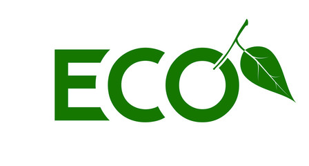 Logo on the theme of ecology, energy saving, organic. Green natural color.