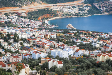 Kalkan, provinces of Antalya, Turkey -March 12, 2014:city and port of Kalkan on the Mediterranean coast of Turkey, province of Antalya.