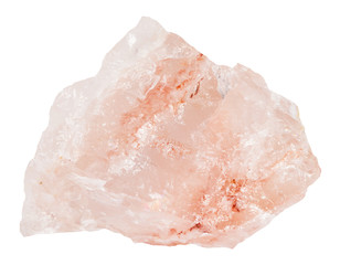crystalline rose quartz gemstone isolated - obrazy, fototapety, plakaty