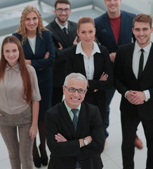 Group portrait of a professional business team looking confident