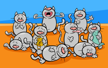 funny cats characters cartoon illustration