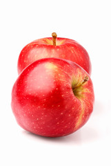 Two fresh red apple Richard isolated.