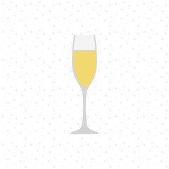 Champagne glass. Vector icon. Flat