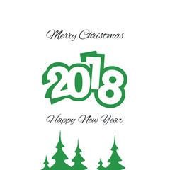 Vector 2018 Happy New Year isolated green logo icon