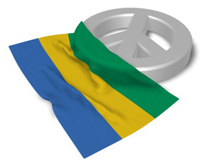 peace symbol and flag of gabon