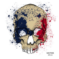 Portrait of a skull. Can be used for printing on T-shirts, flyers, etc. Vector illustration