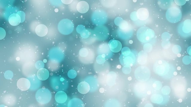 Winter bokeh light background with realistic snow falling effect.
