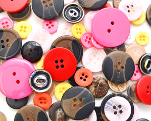Sewing buttons, Plastic buttons, Colorful buttons background, Buttons close up, Buttons background