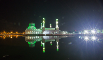 mosque of Borneo in reflection