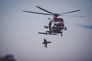 Abwaschbare Fototapete Hubschrauber Rettungshubschrauber