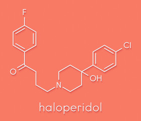 Haloperidol antipsychotic (neuroleptic) drug molecule. Skeletal formula.