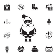 Funny Santa Claus character icon. Set of elements Christmas Holiday or New Year icons. Winter time premium quality graphic design collection icons for websites, web design
