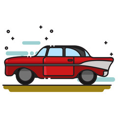 classic car icon set