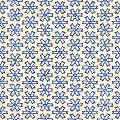 Native batik seamless watercolor artistic boho style colorful square pattern.