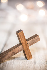 Vintage Wooden Christian Cross Crucifix Background
