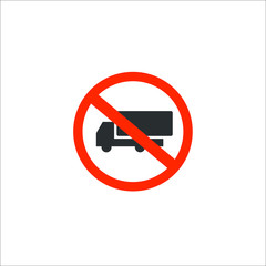 No trucks sign. Vector Illustration