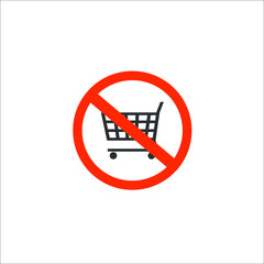 no shopping icon. Vector Illustration