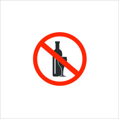 No alcohol icon. Vector Illustration