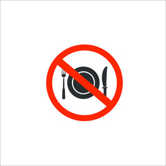 No eating sign. Vector Illustration