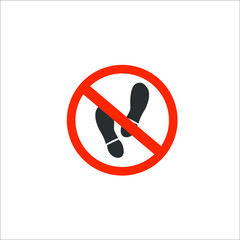 No shoes sign. Vector Illustration