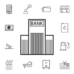 Bank building icon. Set of business element. Premium quality graphic design. Signs, outline symbols collection, simple thin line icon for websites, web design, mobile app