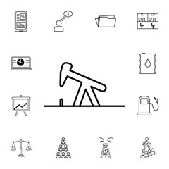 oil pump jack icon. Set of business element. Premium quality graphic design. Signs, outline symbols collection, simple thin line icon for websites, web design, mobile app