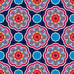 Abstract stylized floral seamless pattern. Hand drawn vector illustration