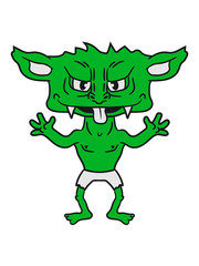 gnom frech klein monster horror halloween böse ork troll comic cartoon clipart