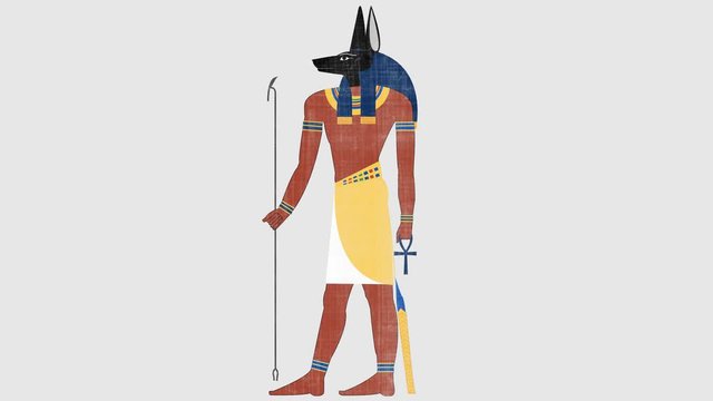Egyptian God of Death Anubis in Alpha Channel