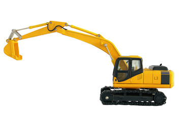 Excavator crawler loader model with isolated on white background