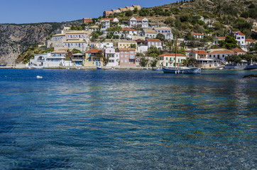 port of assos and their dwellings on the slope of the mountain