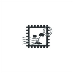 Blank post stamp icon vector