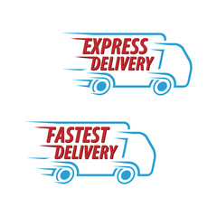 Express Delivery, Fastest Delivery Vector iCon set Isolated White Background.
