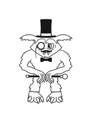 gentlemen sir herr mustache schnurrbart zylinder hut reich haarig groß gefährlich gnom frech klein monster horror halloween böse ork troll comic cartoon clipart