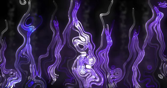 Purple Wavy Abstract Blobby Lines Background