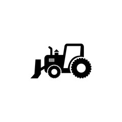 Powerful tractor, grader with bucket icon. Illustration of transport elements. Premium quality graphic design icon. Simple icon for websites, web design, mobile app, info graphics