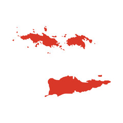 Fototapeta United States Virgin Islands, known as USVI vector map obraz
