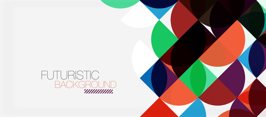 Obraz premium Geometric triangle and circle shape, wide abstract background