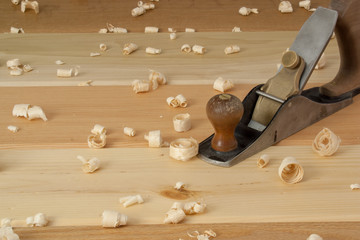 Wood Planer And Wood Shavings