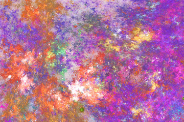 Obraz na płótnie Canvas Abstract marble texture. Fractal background in blue, purple, red and yellow colors. Fantasy digital art. 3D rendering.