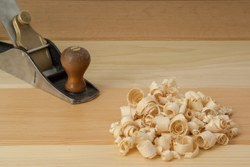 Wood Planer And Wood Shavings