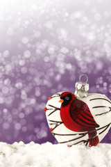 Christmas decorations on lilac - fioletowy background