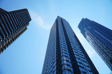 Fototapeta na wymiar low angle view of modern office building skyscraper