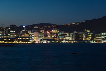 Fototapeta premium Wellington City Bay At Night 
