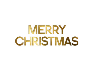 Golden glitter isolated hand writing word MERRY CHRISTMAS